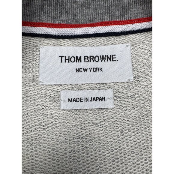 Excellent Thom Browne Grey Stripe 4 Bar Sweatshirt Crew Mens Size 2 S Cotton - Picture 6 of 12